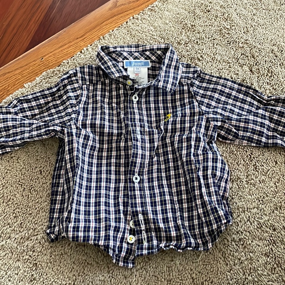 Plaid button down boys size 6 month